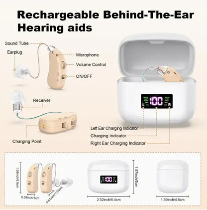 K&F coptee ZF-M802 BTE Rechargeable Hearing Aids Suitable for Moderate to Severe Hearing Loss K&F coptee